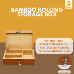 Premium Bamboo Wood Discreet Safe Storage Box - Secure Lock & Key