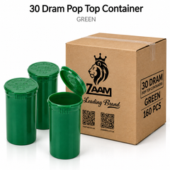 Green 30 Dram Pop Top Containers 160 Pcs – Squeeze-to-Open PP Plastic Storage Tubes | 70mm x 47mm