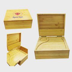 LARGE Rolling Box ‘Sparkys’ – Premium Wooden Tobacco Rolling Box with Built-In Rolling Station
