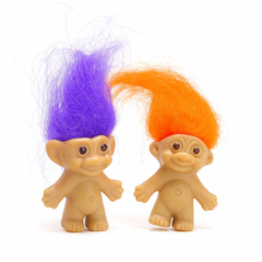 Fat-catz-copy-catz 5x Mini Trolls Figure Dolls – Vintage Style Collectible Toys, Party Favors & Cake Toppers (2cm Tall)