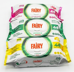 Fairy Multi-Purpose Cleaning Wipes-Active Oxygen Surface Cleaner – 100 Wipes per Pack | 12 Pack Wholesale Box