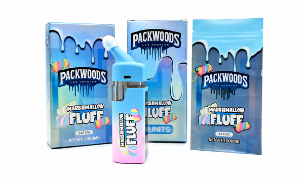 Packwoods Los Angeles 1ml  Empty Vape Carts – 50 Units Master  Box | 10 Flavours, 5 Units Each | Refillable Empty Carts