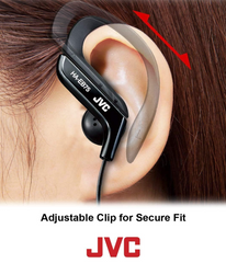 JVC HA-EB75 Sports Ear Clip Earphones – Adjustable, Lightweight Wired In-Ear Headphones with 3.5mm Jack