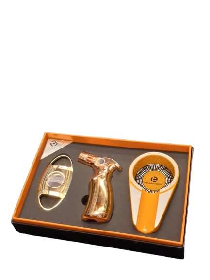 Classic HANNICOOK Cigar Gift Set - 3- Piece Set with Torch - Zaampro