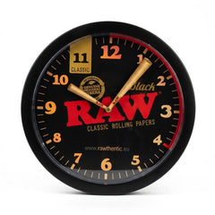 RAW Black Stash Clock Wall Clock Hidden Storage | Secret Compartment Clock | RAW Classic Rolling Papers Design