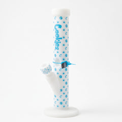 Cookies Cookie V Straight Glass Pipe – White & Blue