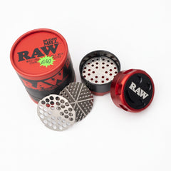 RAW Buddy Mill 60mm 3-Piece Adjustable Stainless Steel Herb Grinder – Red