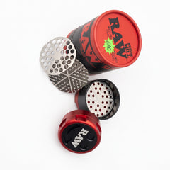 RAW Buddy Mill 60mm 3-Piece Adjustable Stainless Steel Herb Grinder – Red