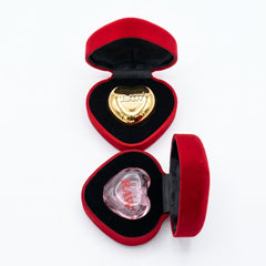 RAW Heart-Shaped Glass Ashtray with Luxury Red Gift Case – Gold & Clear
